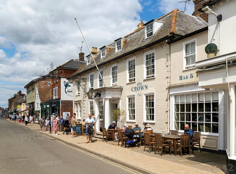 The Crown Hotel in town High Street, Southwold, Suffolk, England, UK
