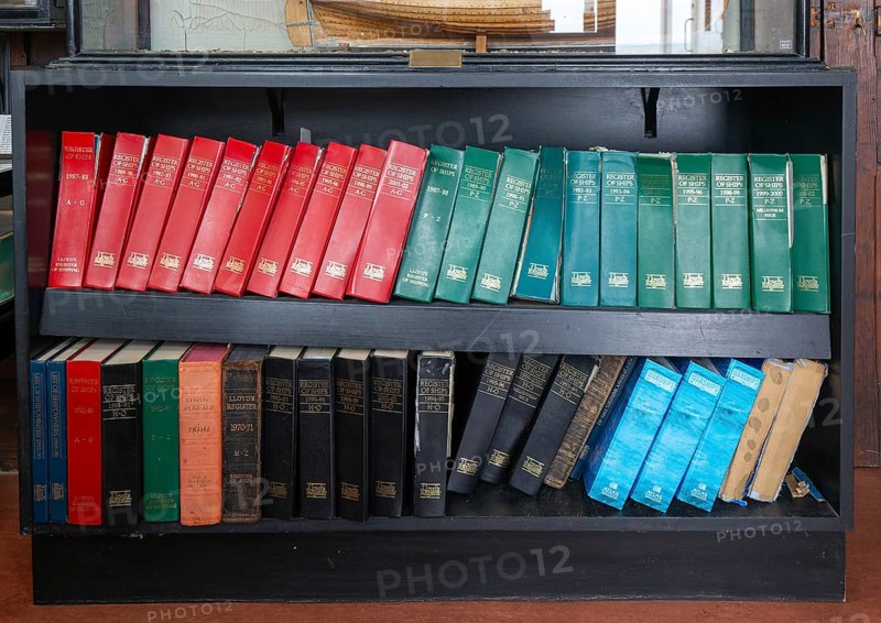 Lloyds Register of Ships books, The Sailors Reading Room, Southwold, Suffolk, England, UK