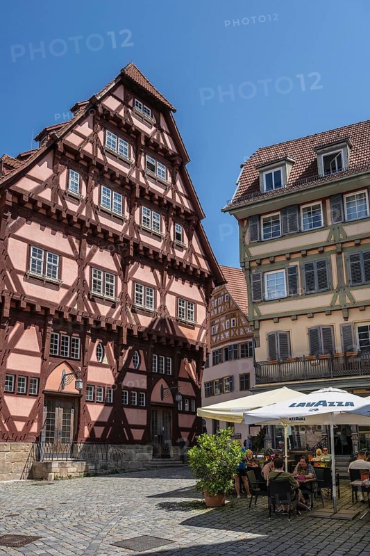 Historic half-timbered houses, exterior architecture in the old town centre of Esslingen, Esslingen am Neckar, district of Esslingen, Baden-WÃ¼rttemberg, Germany