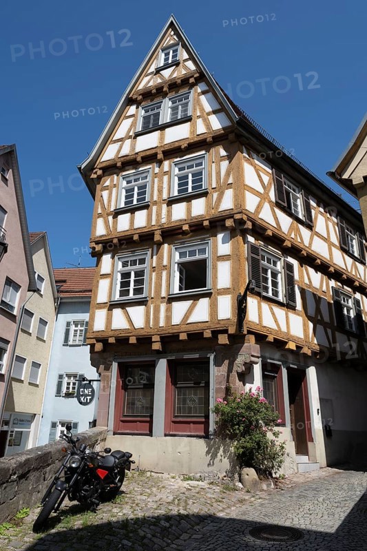Historic half-timbered house in the upper Beutau, also known as the vineyard quarter in Esslingen's old town, Esslingen am Neckar, district of Esslingen, Baden-WÃ¼rttemberg, Germany