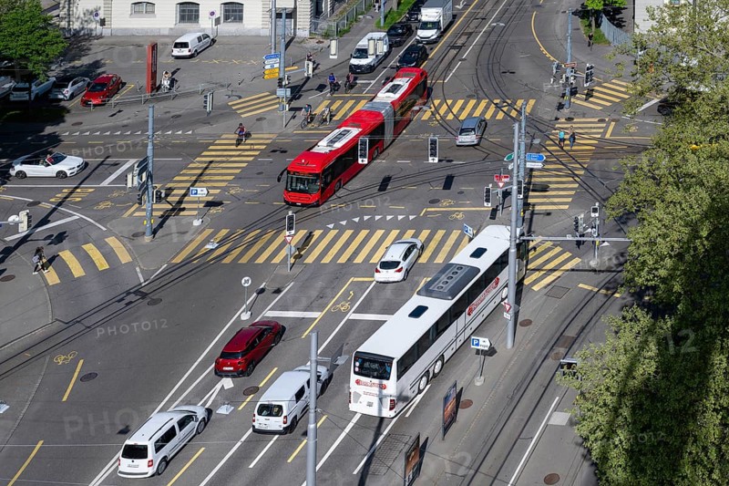 Crossing with pedestrian crossing, Bern, Switzerland
