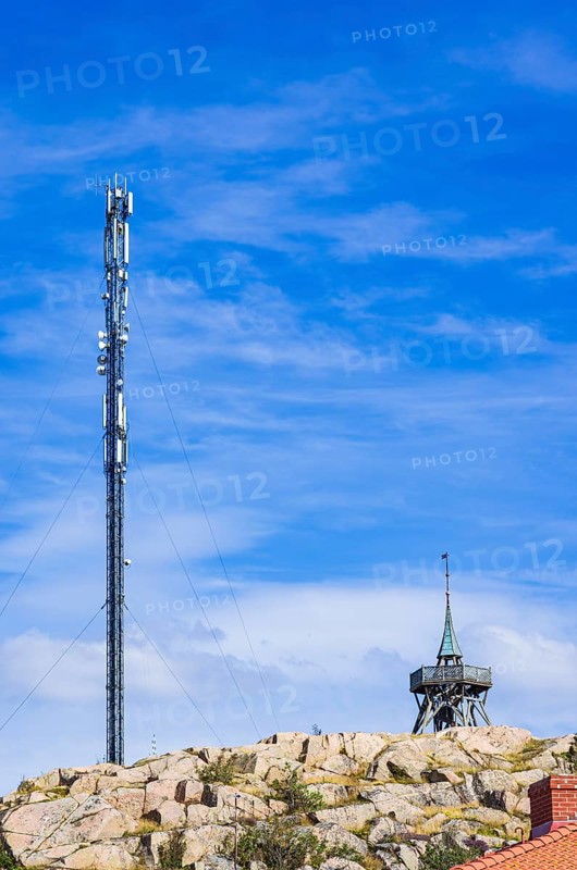 Telecommunications transmission mast and observation tower, Lysekil, BohuslÃ¤n, VÃ¤stra Götalands lÃ¤n, Sweden, Scandinavia