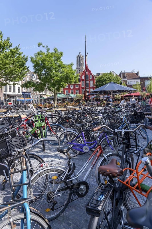 Cycling in the Netherlands, Utrecht, bicycle parking at the New Square in the historic city centre