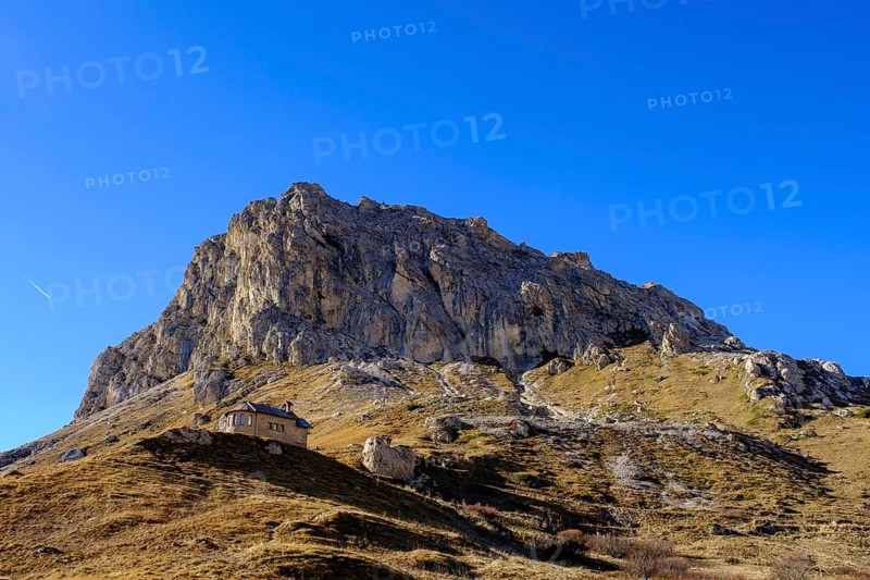 Chapel on the Pordoi Pass, Pordoi Pass, Veneto, Dolomites, Italy