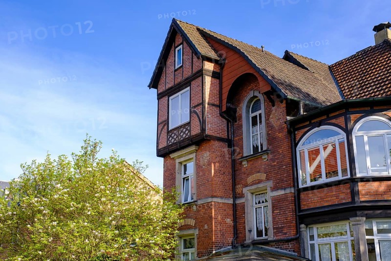 Brick villas, Coburg, Upper Franconia, Franconia, Bavaria, Germany
