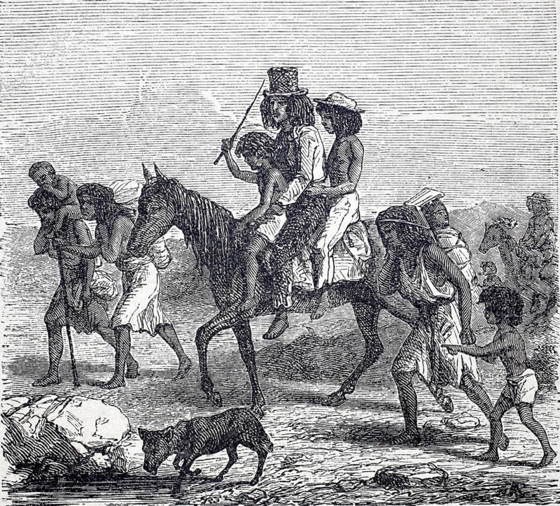 Indians from California on migration, around 1850, America, digitally enhanced reproduction of a 19th century original, historical, exact date unknown
