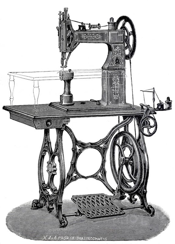 Saddlery, saddler's sewing machine from the Robert Kiehle sewing machine factory, around 1880, digitally improved reproduction of a 19th century model, historical, exact date unknown