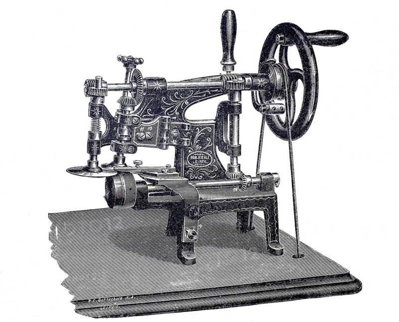Shoemaker, shoemaker, sharpening machine by Robert Kiehle, around 1870, digitally improved reproduction of a 19th century model, historical, exact date unknown