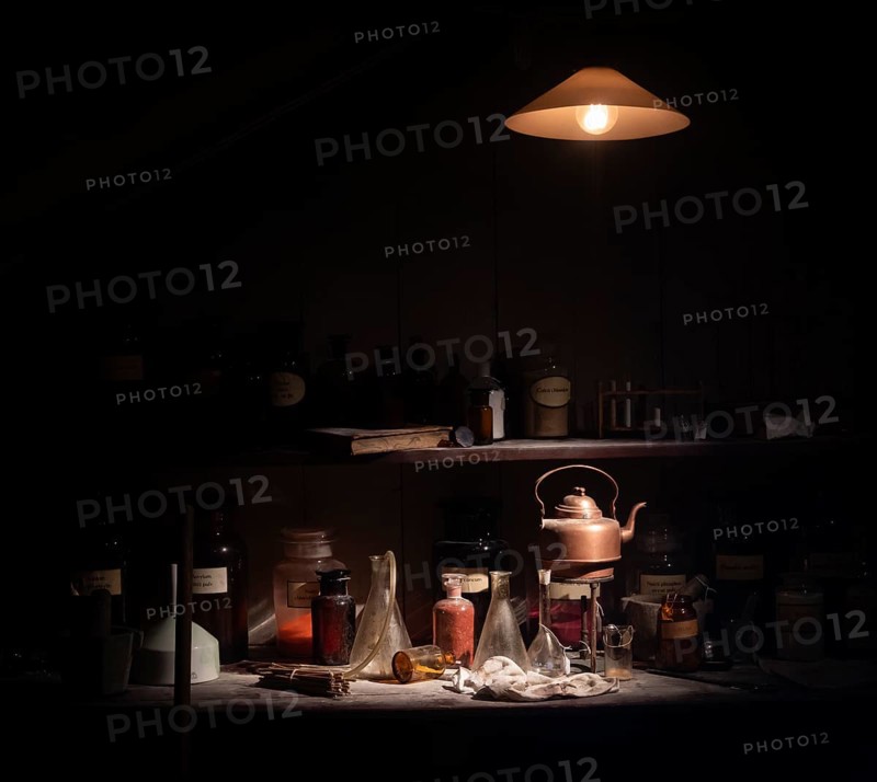 Historical chemistry laboratory, Tändsticksmuseet match museum or match museum, Jönköping, Jönköpings län, Sweden
