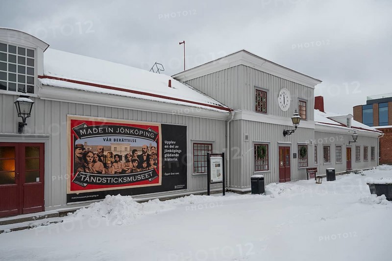 Exterior view in winter, Tändsticksmuseet match museum or match museum, Jönköping, Jönköpings län, Sweden