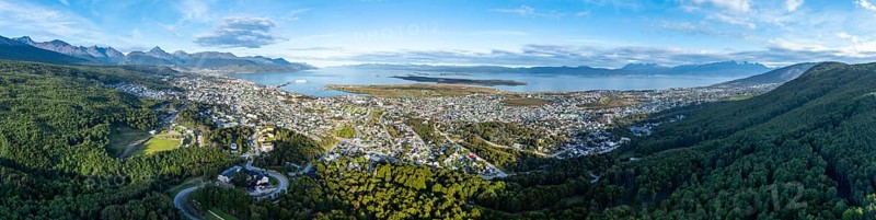 View of the city of Ushuaia, Ushuaia, Patagonia, Tierra del Fuego, Argentina