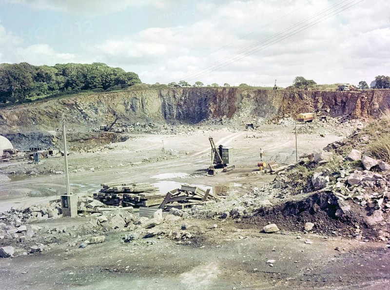 Ruston-Bucyrus 10-RB excavator, quarrying thought to be near Plymouth, Devon, England, UK 1960s