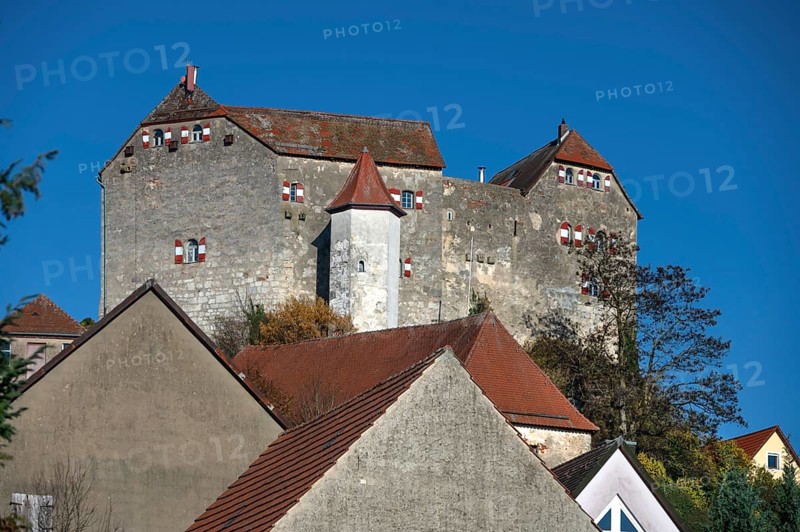 Hiltpoltstein Castle, 12th century, Blue Sky, Hiltpoltstein, Upper Franconia, Bavaria, Germany