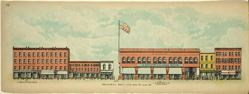 Broadway, West Side, 48th to 50th Street, New York, Manhattan, America, USA, historic, authentic, digitally restored reproduction from an original from 1899, published by Mail & Express, exact date of presentation unknown