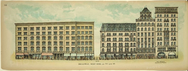 Broadway, West Side, 23th to 25th Street, New York, Manhattan, America, USA, historic, authentic, digitally restored reproduction from an original from 1899, published by Mail & Express, exact date of presentation unknown