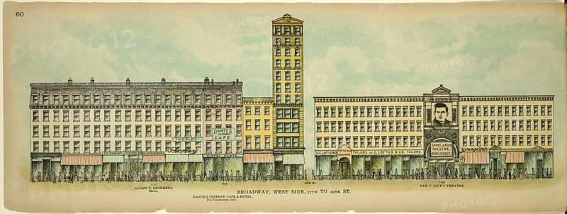 Broadway, West Side, 27th to 29th Street, New York, Manhattan, America, USA, historic, authentic, digitally restored reproduction from an original from 1899, published by Mail & Express, exact date of presentation unknown