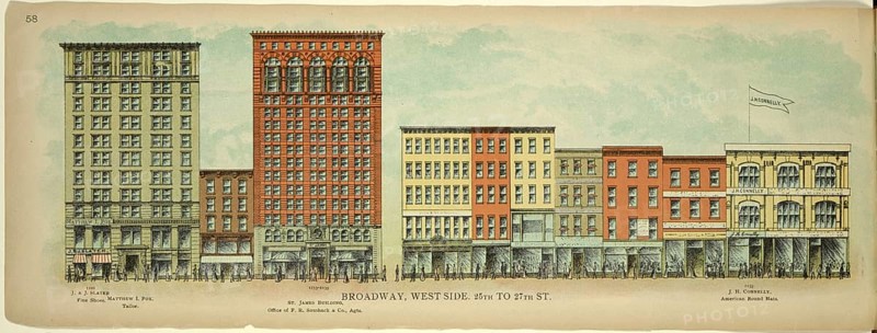 Broadway, West Side, 25th to 27th Street, New York, Manhattan, America, USA, historic, authentic, digitally restored reproduction from an original from 1899, published by Mail & Express, exact date of presentation unknown