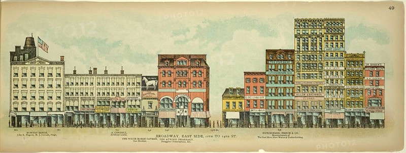Broadway, East Side, 12th to 17th Street, New York, Manhattan, America, USA, historic, authentic, digitally restored reproduction from an original from 1899, published by Mail & Express, exact date of presentation unknown