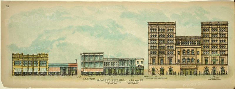 Broadway, West Side, 37th to 40th Street, New York, Manhattan, America, USA, historic, authentic, digitally restored reproduction from an original from 1899, published by Mail & Express, exact date of presentation unknown