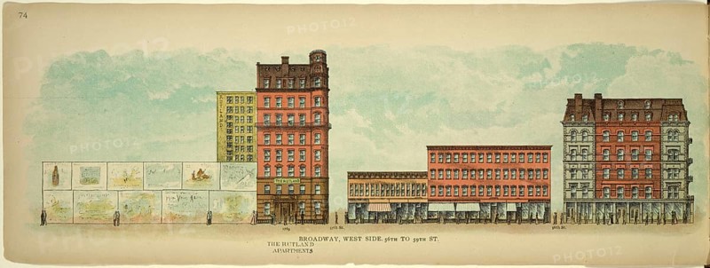 Broadway, West Side, 56th to 59th Street, New York, Manhattan, America, USA, historic, authentic, digitally restored reproduction from an original from 1899, published by Mail & Express, exact date of presentation unknown
