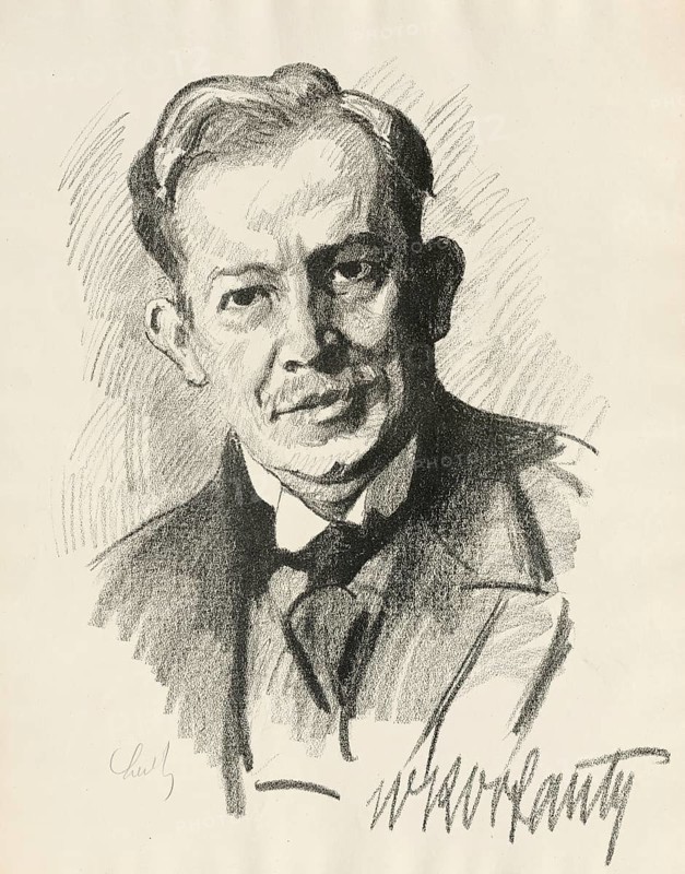 Wojciech Korfanty (born Adalbert Korfanty, 20 April 1873 - 17 August 1939) was a Polish journalist, activist and politician, Historical, authentic, digitally restored reproduction from an original from around 1919, exact date of depiction unknown