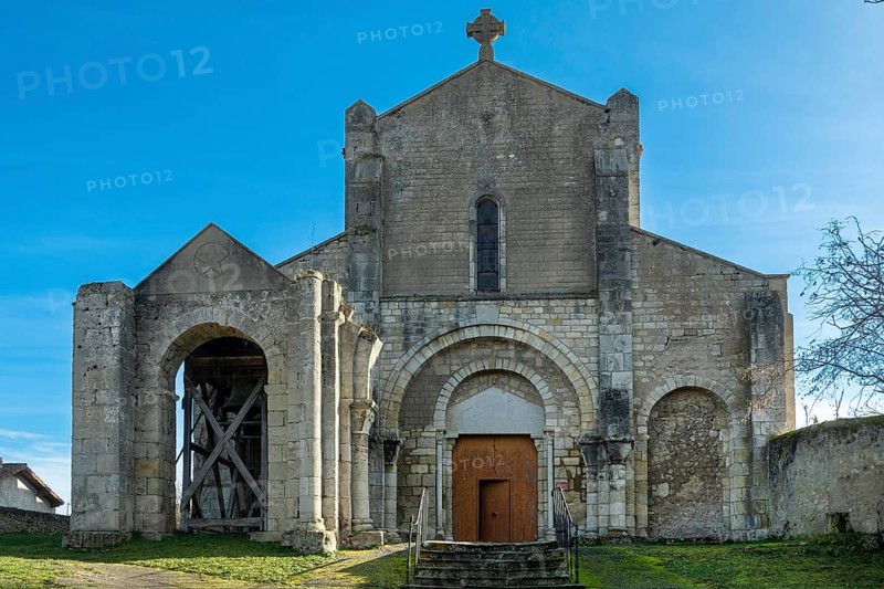 St Cyr and St Julitte's Church, roman church of Escurolles, Allier department, Auvergne Rhone Alpes, France