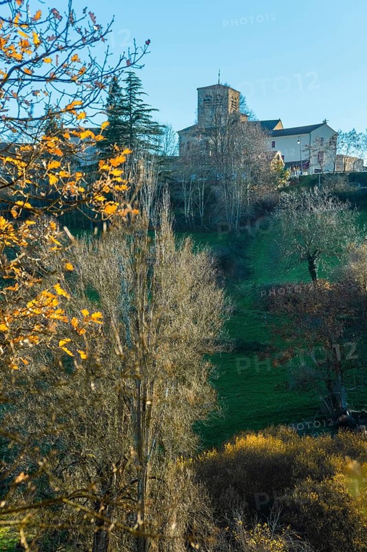 Natural regional park of Livradois Forez. Roman church Saint-Hilaire of Saint-Hilaire village. Haute Loire. Auvergne Rhone Alpes. France