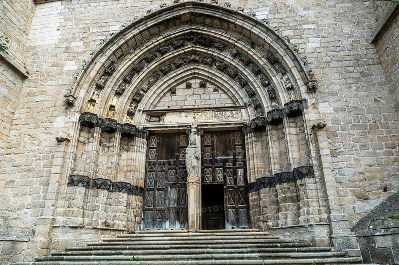 Porch of Abbey church of Saint Robert, La Chaise Dieu, Haute Loire, Auvergne, France