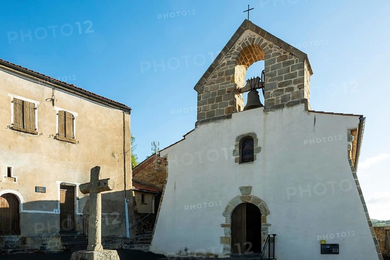 Buron village. Chapel Notre-Dame. Puy de Dome. Auvergne Rhone Alpes. France