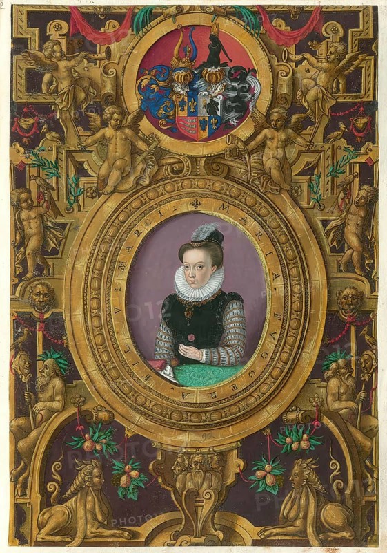 Maria Magdalena Fugger von Kirchberg und zu Weißenhorn (born 30 April 1566 in the Free Imperial City of Augsburg, died 29 May 1646 at Bibersburg Castle, Kingdom of Hungary) was a noblewoman from the House of Fugger and woman of Nicholas II. Pálffy, authentic reproduction from Fuggerorum et Fuggerarum imagines, a collection of coloured engravings produced in the late 16th and early 17th centuries by Dominicus Custos, historical
