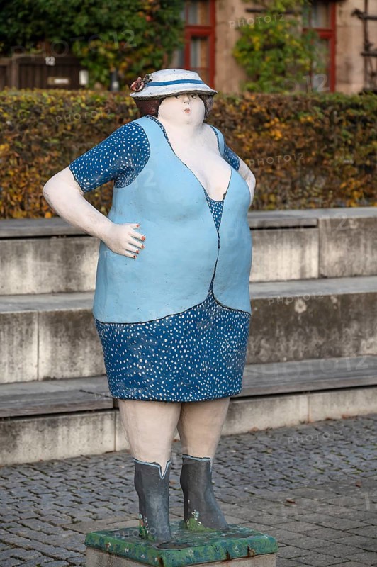 Fountain figure by Chemnitz artist Karl-Heinz Richter 2007, Billinganlage, Fürth, Middle Franconia, Bavaria, Germany