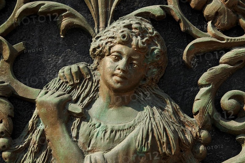 Bronze mount on the door of the Chamber of Commerce, Venice, Veneto, Italy