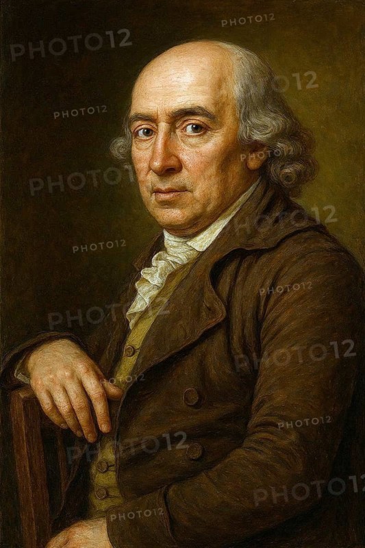 Johann Gottfried Herder in old age, historical illustration from the history of German literature from 1885, digitally edited, symbolic image writer, thinker, enlightenment, literature, theologian, philosopher, Weimar