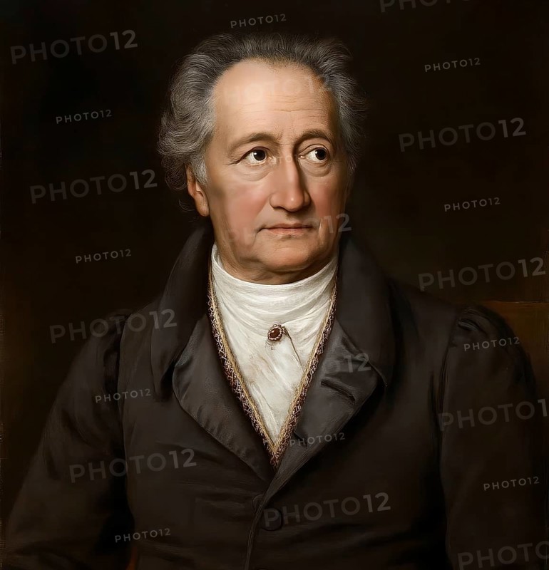 Goethe in his 70s, historical illustration from the history of German literature from 1885, digitally edited, symbolic image poet, politician, naturalist, poetry, Weimar, Weimar Classicism, Faust
