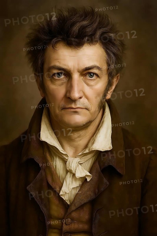 Ernst Theodor Amadeus Hoffmann, self-portrait, historical illustration from the history of German literature from 1885, digitally edited, symbolic image of E. T. A. Hoffmann, writer, romanticism, poet