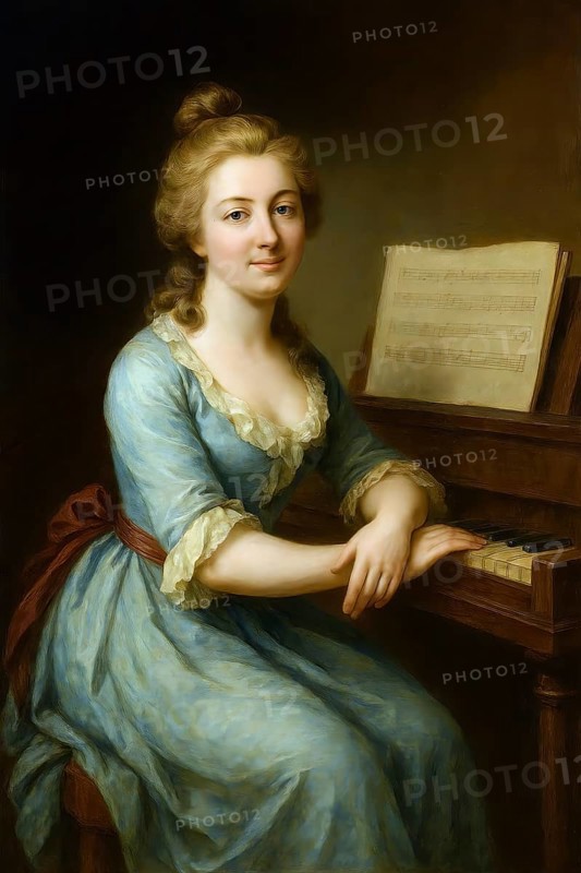 Charlotte von calf, historical illustration from the history of German literature from 1885, digitally edited, symbolic picture Schiller, Goethe, Hölderlin, Jean Paul, writer, Weimar