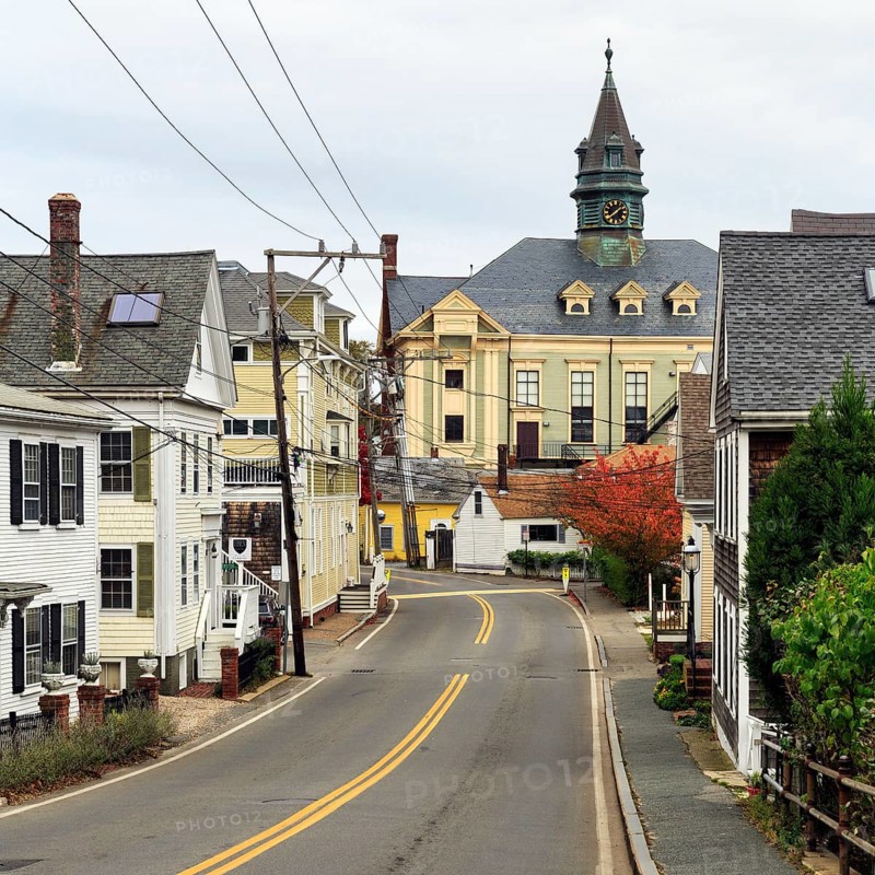 Main Street with City Hall, Provincetown, Cape Cod, Massachusetts, New England, USA