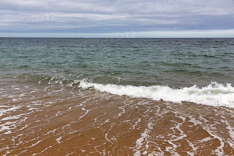 Soft surf on beach, shoreline, autumn cloud cover, Provincetown, Race Point Beach, Cape Cod National Seashore, Atlantic coast, Massachusetts, New England, USA
