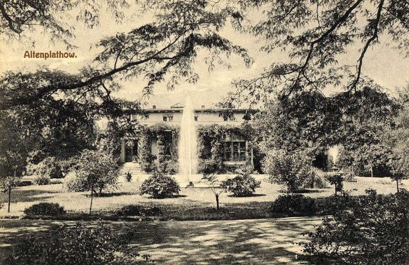 Altenplathow, formerly Prussian Office, is a northern district of Genthin, Jerichower Land district, Saxony-Anhalt, Germany, postcard, view around 1900 - 1910, historical, digital reproduction of a historical postcard, authentic, public domain, from that time, exact date unknown