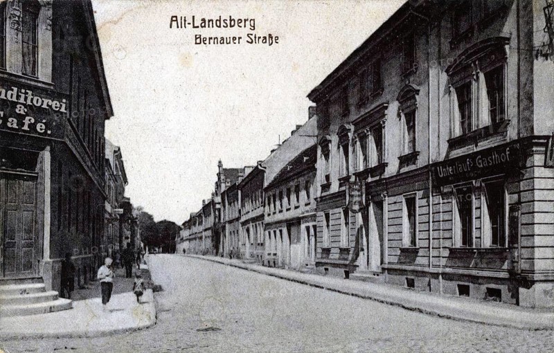 Altlandsberg, Bernauer Straße, in the district of Märkisch-Oderland in Brandenburg, Germany, postcard, view around 1900 - 1910, historical, digital reproduction of a historical postcard, authentic, public domain, from that time, exact date unknown