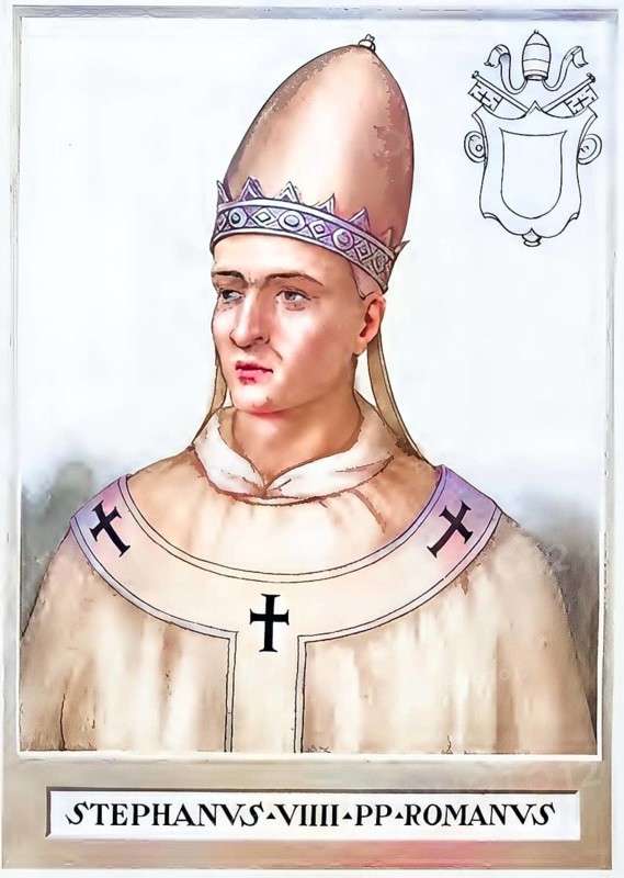 Stephen IX (X), previously Frederick of Montecassino OSB, originally Frederick of Lorraine (born around 1020 in Lorraine, died 29 March 1058 in Florence), reigned as Pope from 3 August 1057 until his death, Historical, authentic, digitally restored reproduction from a 19th century original, Record date not stated, subsequently coloured