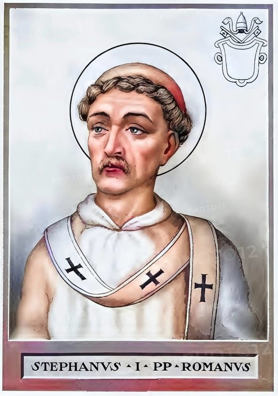 Stephen I, also Saint Stephen, (died 2 August 257) was Bishop of Rome from 12 May 254 until his death, Historical, authentic, digitally restored reproduction from a 19th century original, Record date not stated, subsequently coloured