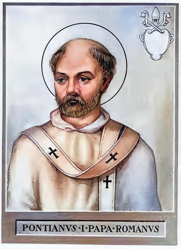 Pontianus or Pontian (Latin: the bridge man, died 235) was Bishop of Rome from 21 July 230 to 28 September 235, Historical, authentic, digitally restored reproduction from a 19th century original, Record date not stated, subsequently coloured