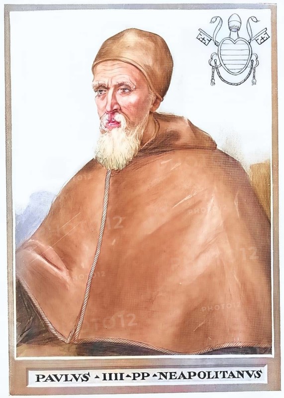 Paul IV (Latin Paulus IV), legal name Gian Pietro Carafa OTheat (born 28 June 1476 in Capriglia Irpina, Kingdom of Naples, died 18 August 1559 in Rome, Papal States), was Pope of the Roman Catholic Church from 23 May 1555 until his death, Historical, authentic, digitally restored reproduction from a 19th century original, Record date not stated, subsequently coloured