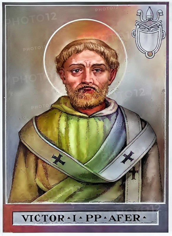 Victor I (d. 199 in Rome) served as Bishop of Rome in the 190s, Historical, authentic, digitally restored reproduction from a 19th century original, Record date not stated, subsequently coloured