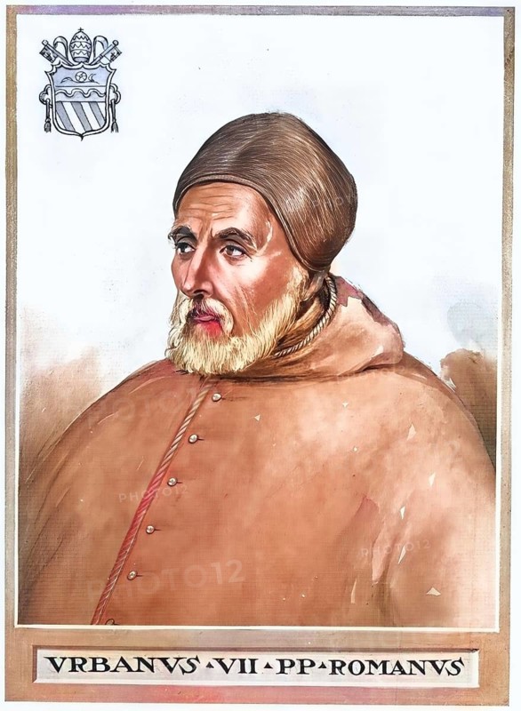Urban VII (born 4 August 1521 as Giambattista (Giovanni Battista) Castagna in Rome, died 27 September 1590 in Rome) was Pope of the Catholic Church from 15 to 27 September 1590, Historical, authentic, digitally restored reproduction from a 19th century original, Record date not stated, subsequently coloured