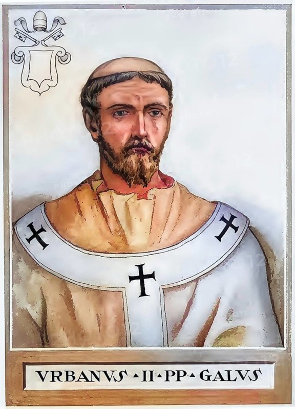 Urban II, formerly Odo de Châtillon, Odo de Lagery or Eudes de Châtillon, also Eudes de Lagery, Otto von Lagery, Otto von Châtillon, Bishop Otto von Ostia (born around 1035 probably in Lagery or Châtillon-sur-Marne, Kingdom of France, died 29 July 1099 in Rome, Papal States) (1) was Roman Catholic pope from 1088 to 1099, Historical, authentic, digitally restored reproduction from a 19th century original, Record date not stated, subsequently coloured