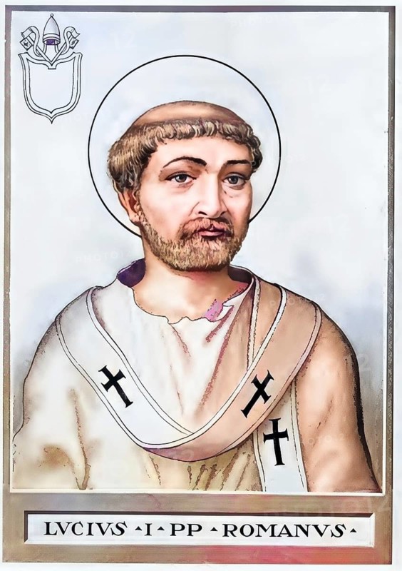 Lucius I (born in Rome, died 5 March 254) was Bishop of Rome for eight months (25 June 253 until his death), Historical, authentic, digitally restored reproduction from a 19th century original, Record date not stated, subsequently coloured