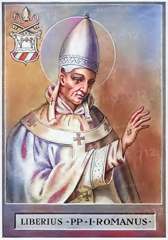Liberius (Latin for the Free, born in Rome, died 24 September 366) was Bishop of Rome from 17 May 352 until his death, Historical, authentic, digitally restored reproduction from a 19th century original, Record date not stated, subsequently coloured