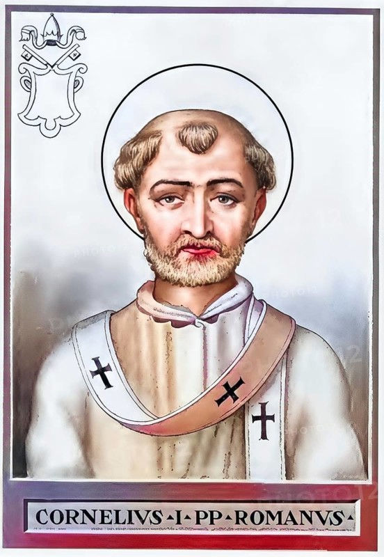 Cornelius (died June 253 in Centumcellae, today Civitavecchia, Italy) was Bishop of Rome (Pope) from March 251 to June 253. He is venerated as a saint in the Roman Catholic Church, Historical, authentic, digitally restored reproduction from a 19th century original, Record date not stated, subsequently coloured